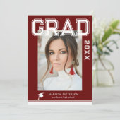 フォト卒業パーティスクエレガントリモダンプト 招待状 (スタンド正面)