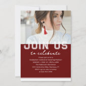 フォト卒業パーティスクエレガントリモダンプト 招待状 (裏面)