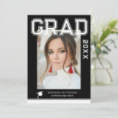 フォト卒業パーティスクエレガントリモダンプト 招待状 (スタンド正面)