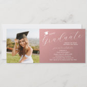 フォト卒業パーティスクエレガントリモダンプト 招待状 (正面)