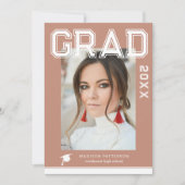 フォト卒業パーティスクエレガントリモダンプト 招待状 (正面)