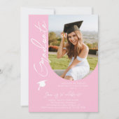 フォト卒業パーティスクモダンリエレガントプト 招待状 (正面)