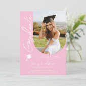 フォト卒業パーティスクモダンリエレガントプト 招待状 (スタンド正面)