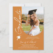 フォト卒業パーティスクモダンリエレガントプト 招待状 (正面)