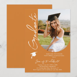 フォト卒業パーティスクモダンリエレガントプト 招待状