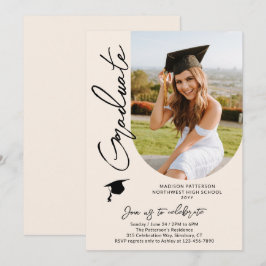 フォト卒業パーティスクモダンリエレガントプト 招待状