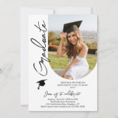 フォト卒業パーティスクモダンリエレガントプト 招待状 (正面)