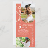 フォト卒業パーティスクモダンリエレガントプト 招待状 (正面)