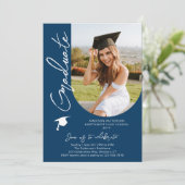 フォト卒業パーティスクモダンリエレガントプト 招待状 (スタンド正面)
