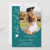 フォト卒業パーティスクモダンリエレガントプト 招待状 (正面)