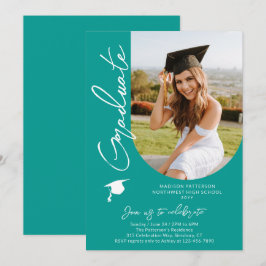 フォト卒業パーティスクモダンリエレガントプト 招待状