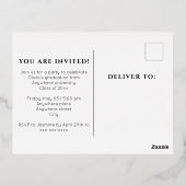 フォト卒業パーティーの招待はがき 箔シーズンポストカード (裏面)