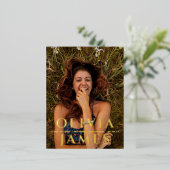 フォト卒業パーティーの招待はがき 箔シーズンポストカード (立ち正面)