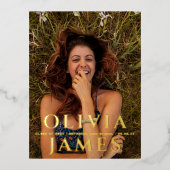 フォト卒業パーティーの招待はがき 箔シーズンポストカード (正面)