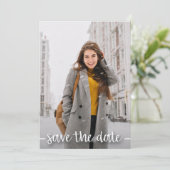 フォト卒業パーティーの日付を保存 招待状 (スタンド正面)