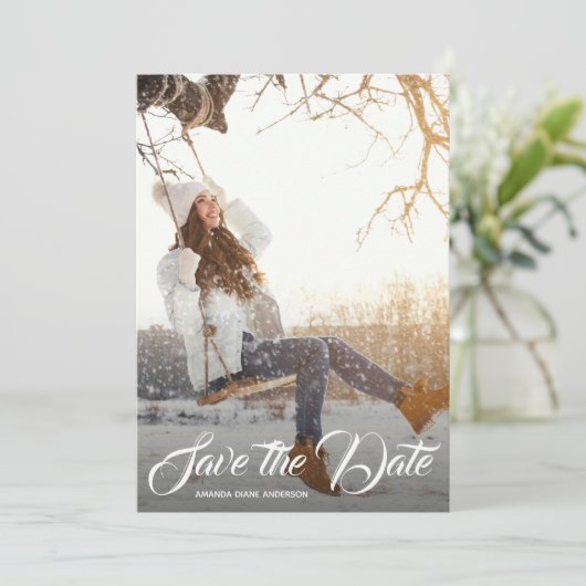 フォト卒業パーティーの日付を保存 招待状 (スタンド正面)