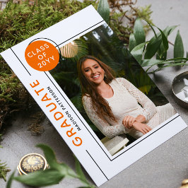 フォト卒業パーティースクリプトモダンブラックオレンジ