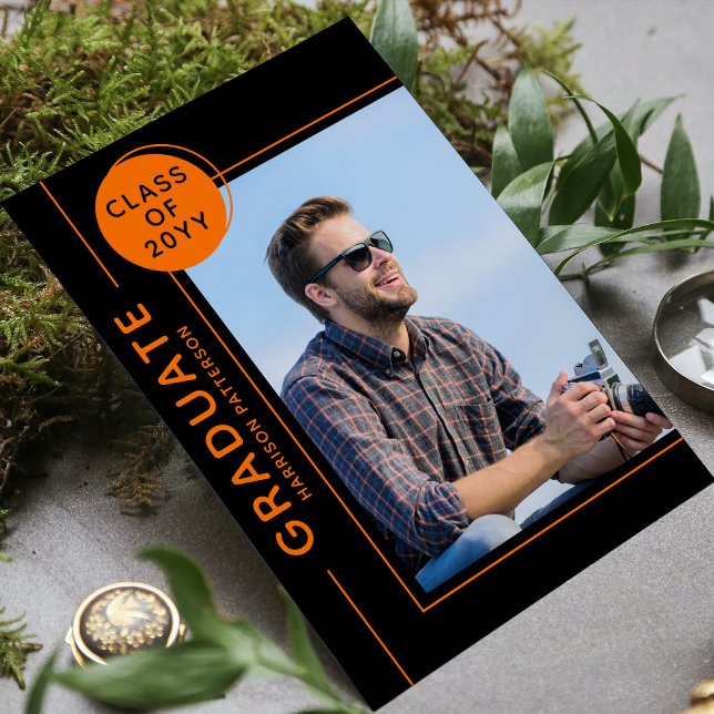 フォト卒業パーティースクリプトモダンブラックオレンジ (クリエイターアップロード済み)