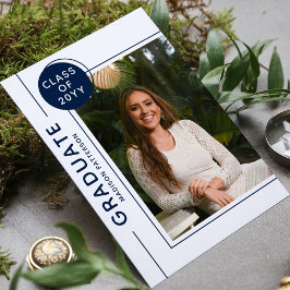 フォト卒業パーティースクリプトモダンブルーホワイト