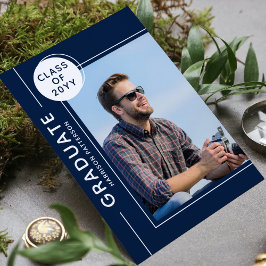 フォト卒業パーティースクリプトモダンブルーホワイト