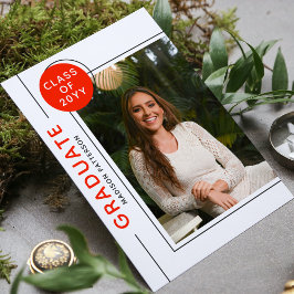 フォト卒業パーティースクリプトモダンレッドグレー