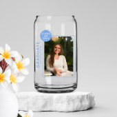 フォト卒業パーティースクリプモダントブルー ガラス缶