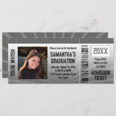 フォト卒業パーティーチケット招待状 招待状 (正面/裏面)