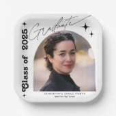 フォト卒業パーティーレトロタイポグラフィ ペーパープレート (正面)