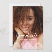 フォト卒業パーティーロマンチックレース 招待状 (正面)