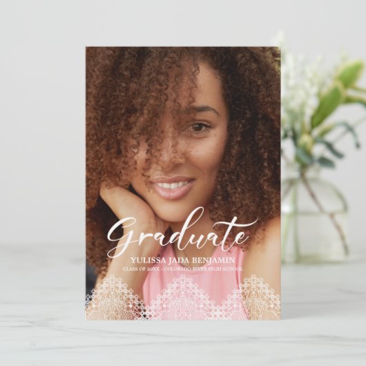 フォト卒業パーティーロマンチックレース 招待状 (スタンド正面)