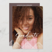 フォト卒業パーティーロマンチックレース 招待状 (正面/裏面)