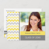 フォト卒業パーティー招待状はがきChevron インビテーションポストカード (正面/裏面)