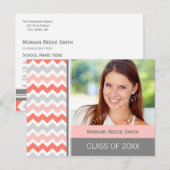 フォト卒業パーティー招待状はがきChevron インビテーションポストカード (正面/裏面)