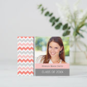 フォト卒業パーティー招待状はがきChevron インビテーションポストカード (スタンド正面)