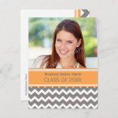 フォト卒業パーティー招待状はがきChevron インビテーションポストカード (正面/裏面)