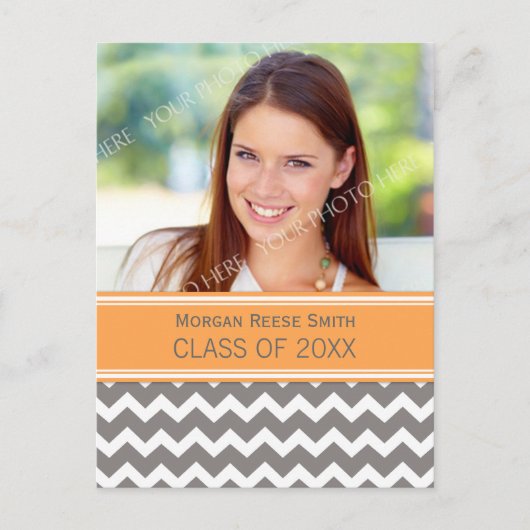 フォト卒業パーティー招待状はがきChevron インビテーションポストカード (正面)