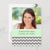 フォト卒業パーティー招待状はがきChevron インビテーションポストカード (正面/裏面)