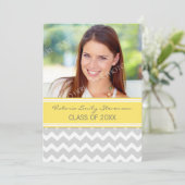 フォト卒業パーティー招待状イエローシェブロン 招待状 (スタンド正面)