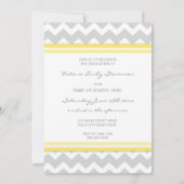 フォト卒業パーティー招待状イエローシェブロン 招待状 (裏面)