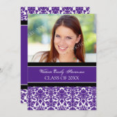 フォト卒業パーティー招待状カードプラム 招待状 (正面/裏面)