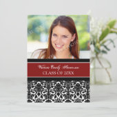 フォト卒業パーティー招待状カード赤 招待状 (スタンド正面)