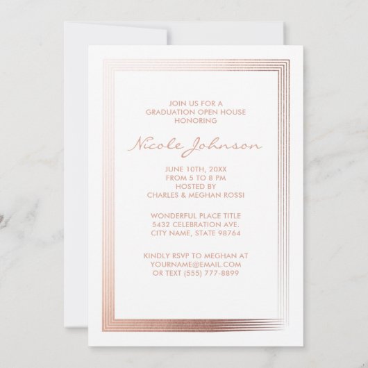 フォト卒業パーティー招待状カード 招待状 (裏面)