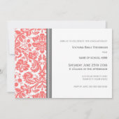 フォト卒業パーティー招待状コーラルグレー 招待状 (裏面)