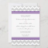 フォト卒業パーティー招待状パープルシェブロン 招待状 (裏面)