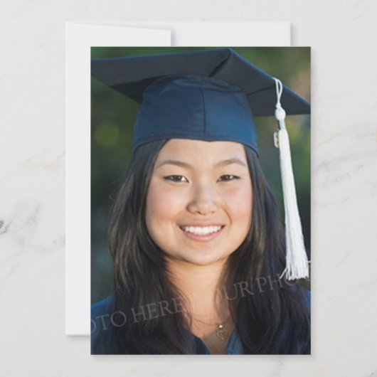 フォト卒業パーティー招待状ブルーライムグリーン 招待状 (裏面)