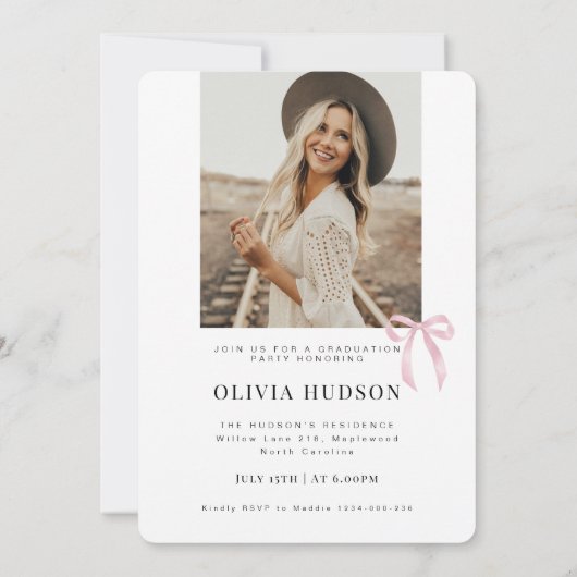 フォト卒業パーティー招待状発表 招待状 (裏面)