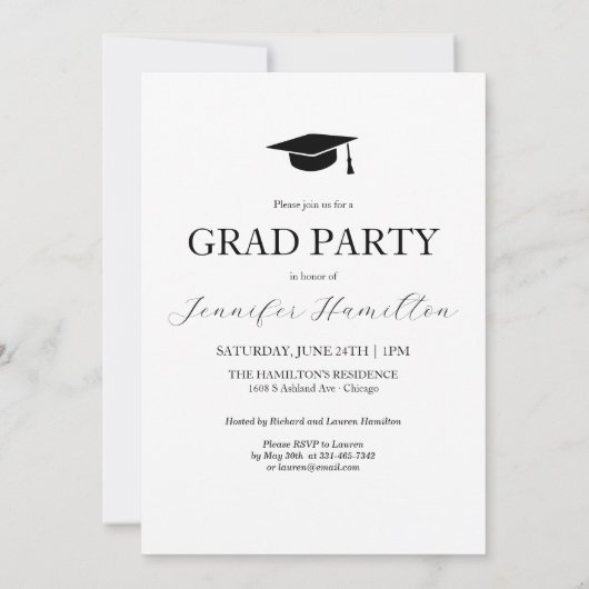 フォト卒業パーティー招待状発表 招待状 (裏面)