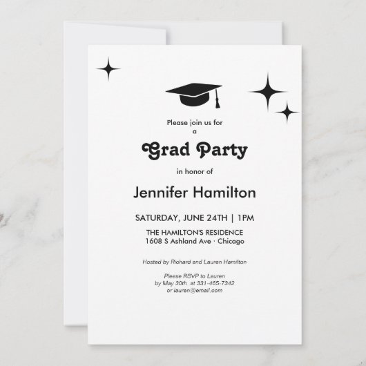 フォト卒業パーティー招待状発表 招待状 (裏面)