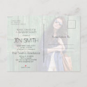 フォト卒業パーティー招待状。 インビテーションポストカード (裏面)