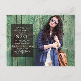 フォト卒業パーティー招待状。 インビテーションポストカード